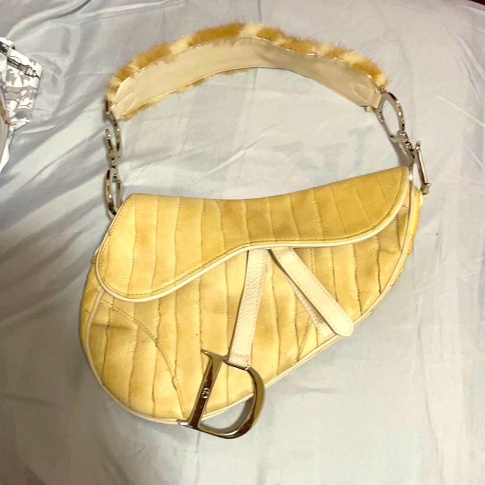 COPY - Dior limited edition : Brushed Eel Skin & Mink Saddle Bag